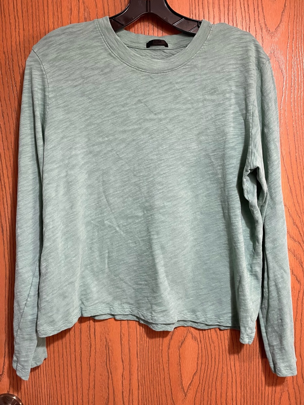 ATM Anthony Thomas Melillo Aqua Green Crew Neck Long Sleeve